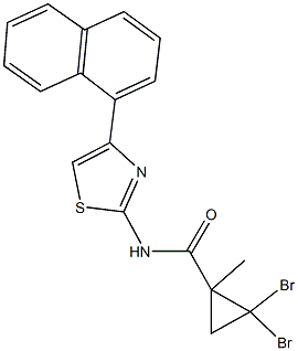 2,2-dibromo-1-methyl-N-[4-(1-naphthyl)-1,3-thiazol-2-yl]cyclopropanecarboxamide,495382-07-5,结构式