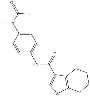 N-{4-[acetyl(methyl)amino]phenyl}-4,5,6,7-tetrahydro-1-benzothiophene-3-carboxamide,495382-09-7,结构式
