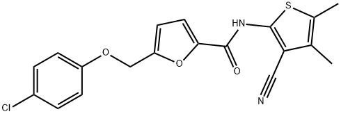 5-[(4-chlorophenoxy)methyl]-N-(3-cyano-4,5-dimethyl-2-thienyl)-2-furamide 结构式