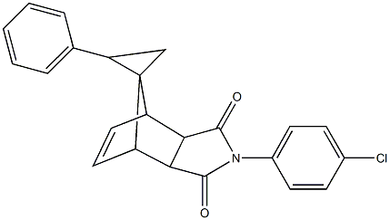 4-(4-chlorophenyl)-1'-phenyl-spiro[4-azatricyclo[5.2.1.0~2,6~]dec[8]ene-10,2'-cyclopropane]-3,5-dione,495384-27-5,结构式