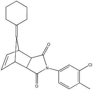 4-(3-chloro-4-methylphenyl)-10-cyclohexylidene-4-azatricyclo[5.2.1.0~2,6~]dec-8-ene-3,5-dione,495384-30-0,结构式