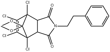 1,7,8,9-tetrachloro-10,10-dimethoxy-4-(2-phenylethyl)-4-azatricyclo[5.2.1.0~2,6~]dec-8-ene-3,5-dione 化学構造式