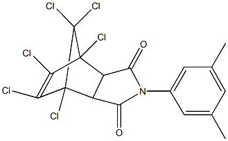 1,7,8,9,10,10-hexachloro-4-(3,5-dimethylphenyl)-4-azatricyclo[5.2.1.0~2,6~]dec-8-ene-3,5-dione 化学構造式