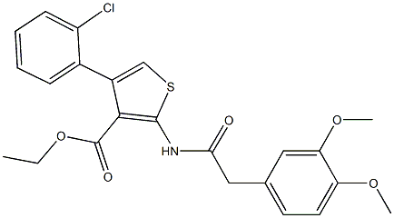 ethyl 4-(2-chlorophenyl)-2-{[(3,4-dimethoxyphenyl)acetyl]amino}-3-thiophenecarboxylate Structure