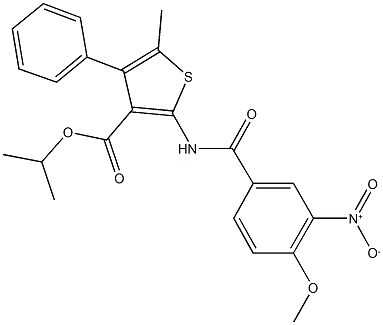 isopropyl 2-({3-nitro-4-methoxybenzoyl}amino)-5-methyl-4-phenyl-3-thiophenecarboxylate|