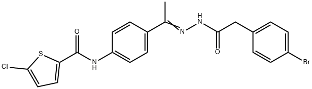 N-(4-{N-[(4-bromophenyl)acetyl]ethanehydrazonoyl}phenyl)-5-chloro-2-thiophenecarboxamide 结构式