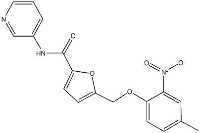 5-({2-nitro-4-methylphenoxy}methyl)-N-(3-pyridinyl)-2-furamide,495386-27-1,结构式