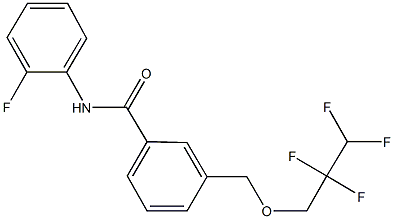 N-(2-fluorophenyl)-3-[(2,2,3,3-tetrafluoropropoxy)methyl]benzamide 化学構造式