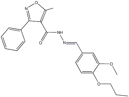 N'-(3-methoxy-4-propoxybenzylidene)-5-methyl-3-phenyl-4-isoxazolecarbohydrazide Structure