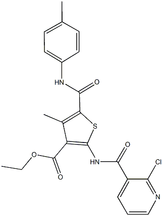 495386-74-8 ethyl 2-{[(2-chloro-3-pyridinyl)carbonyl]amino}-4-methyl-5-(4-toluidinocarbonyl)-3-thiophenecarboxylate