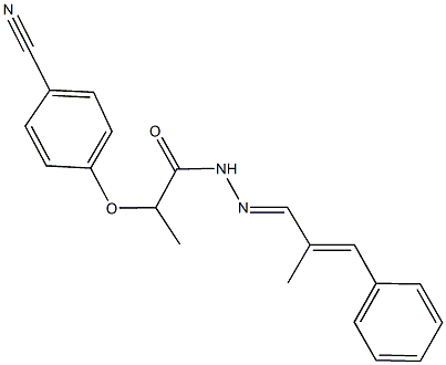 2-(4-cyanophenoxy)-N'-(2-methyl-3-phenyl-2-propenylidene)propanohydrazide Struktur
