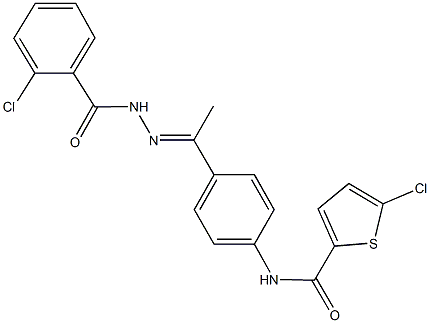 5-chloro-N-{4-[N-(2-chlorobenzoyl)ethanehydrazonoyl]phenyl}-2-thiophenecarboxamide|