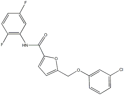 5-[(3-chlorophenoxy)methyl]-N-(2,5-difluorophenyl)-2-furamide 结构式