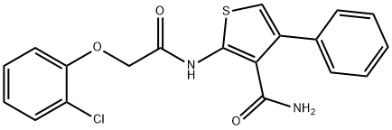 2-{[(2-chlorophenoxy)acetyl]amino}-4-phenylthiophene-3-carboxamide,495395-22-7,结构式