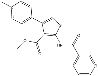 495395-43-2 methyl 4-(4-methylphenyl)-2-[(pyridin-3-ylcarbonyl)amino]thiophene-3-carboxylate