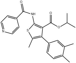 495395-49-8 isopropyl 4-(3,4-dimethylphenyl)-2-(isonicotinoylamino)-5-methylthiophene-3-carboxylate