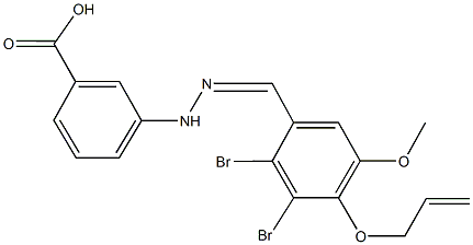 3-{2-[4-(allyloxy)-2,3-dibromo-5-methoxybenzylidene]hydrazino}benzoic acid 化学構造式