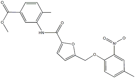 methyl 3-{[5-({2-nitro-4-methylphenoxy}methyl)-2-furoyl]amino}-4-methylbenzoate Structure