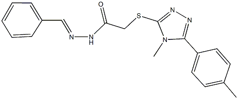N'-benzylidene-2-{[4-methyl-5-(4-methylphenyl)-4H-1,2,4-triazol-3-yl]sulfanyl}acetohydrazide Struktur