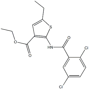 ethyl 2-[(2,5-dichlorobenzoyl)amino]-5-ethyl-3-thiophenecarboxylate 结构式