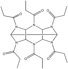 2,4,6,8,10,12-hexapropionyl-2,4,6,8,10,12-hexaazatetracyclo[5.5.0.0~3,11~.0~5,9~]dodecane 结构式