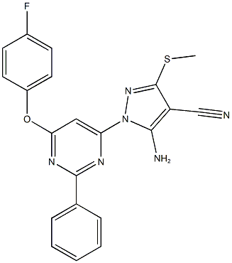 495401-56-4 5-amino-1-[6-(4-fluorophenoxy)-2-phenyl-4-pyrimidinyl]-3-(methylsulfanyl)-1H-pyrazole-4-carbonitrile