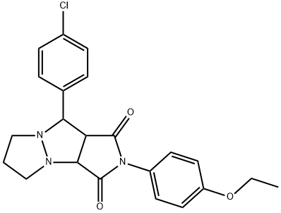 9-(4-chlorophenyl)-2-(4-ethoxyphenyl)tetrahydro-5H-pyrazolo[1,2-a]pyrrolo[3,4-c]pyrazole-1,3(2H,3aH)-dione 结构式