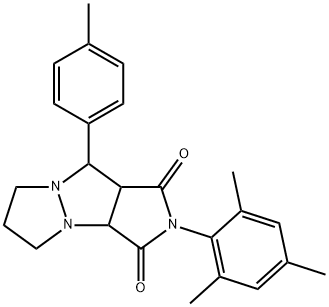 2-mesityl-9-(4-methylphenyl)tetrahydro-5H-pyrazolo[1,2-a]pyrrolo[3,4-c]pyrazole-1,3(2H,3aH)-dione,495402-56-7,结构式