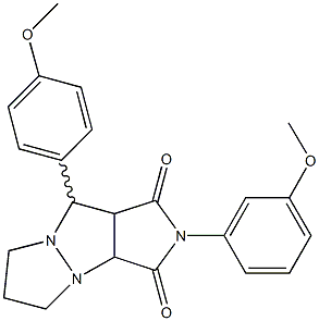 2-(3-methoxyphenyl)-9-(4-methoxyphenyl)tetrahydro-5H-pyrazolo[1,2-a]pyrrolo[3,4-c]pyrazole-1,3(2H,3aH)-dione Structure