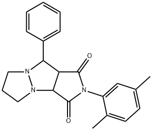 2-(2,5-dimethylphenyl)-9-phenyltetrahydro-5H-pyrazolo[1,2-a]pyrrolo[3,4-c]pyrazole-1,3(2H,3aH)-dione,495402-90-9,结构式