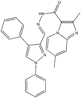 N'-[(1,4-diphenyl-1H-pyrazol-3-yl)methylene]-2,7-dimethylimidazo[1,2-a]pyridine-3-carbohydrazide,495403-49-1,结构式