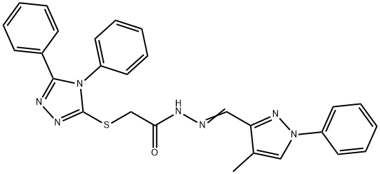 2-[(4,5-diphenyl-4H-1,2,4-triazol-3-yl)sulfanyl]-N'-[(4-methyl-1-phenyl-1H-pyrazol-3-yl)methylene]acetohydrazide|