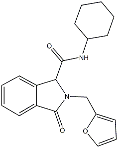 N-cyclohexyl-2-(2-furylmethyl)-3-oxo-1-isoindolinecarboxamide 化学構造式