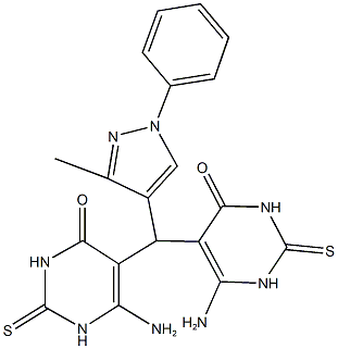 495404-16-5 6-amino-5-[(6-amino-4-oxo-2-thioxo-1,2,3,4-tetrahydro-5-pyrimidinyl)(3-methyl-1-phenyl-1H-pyrazol-4-yl)methyl]-2-thioxo-2,3-dihydro-4(1H)-pyrimidinone
