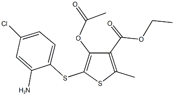 ethyl 4-(acetyloxy)-5-[(2-amino-4-chlorophenyl)sulfanyl]-2-methyl-3-thiophenecarboxylate Structure