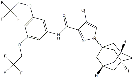 1-(1-adamantyl)-N-[3,5-bis(2,2,2-trifluoroethoxy)phenyl]-4-chloro-1H-pyrazole-3-carboxamide Structure