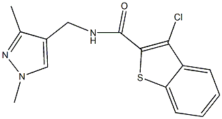 3-chloro-N-[(1,3-dimethyl-1H-pyrazol-4-yl)methyl]-1-benzothiophene-2-carboxamide Struktur