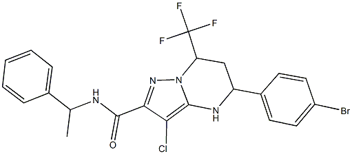 496010-98-1 5-(4-bromophenyl)-3-chloro-N-(1-phenylethyl)-7-(trifluoromethyl)-4,5,6,7-tetrahydropyrazolo[1,5-a]pyrimidine-2-carboxamide