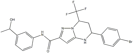 5-(4-bromophenyl)-N-[3-(1-hydroxyethyl)phenyl]-7-(trifluoromethyl)-4,5,6,7-tetrahydropyrazolo[1,5-a]pyrimidine-2-carboxamide Structure