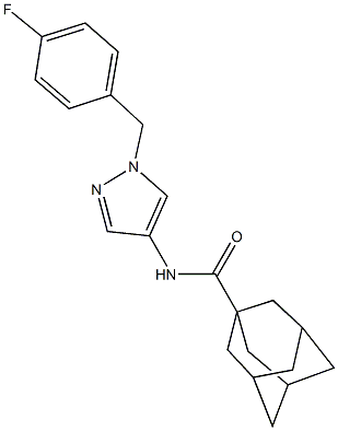 N-[1-(4-fluorobenzyl)-1H-pyrazol-4-yl]-1-adamantanecarboxamide 结构式