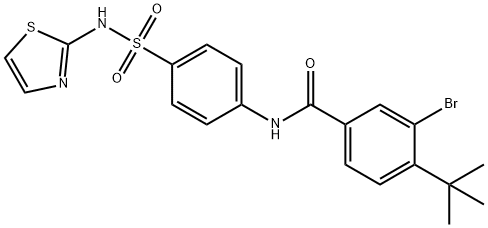 3-bromo-4-tert-butyl-N-{4-[(1,3-thiazol-2-ylamino)sulfonyl]phenyl}benzamide Struktur