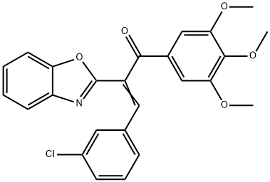 2-(1,3-benzoxazol-2-yl)-3-(3-chlorophenyl)-1-(3,4,5-trimethoxyphenyl)-2-propen-1-one Struktur