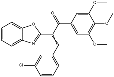 2-(1,3-benzoxazol-2-yl)-3-(3-chlorophenyl)-1-(3,4,5-trimethoxyphenyl)-2-propen-1-one 结构式