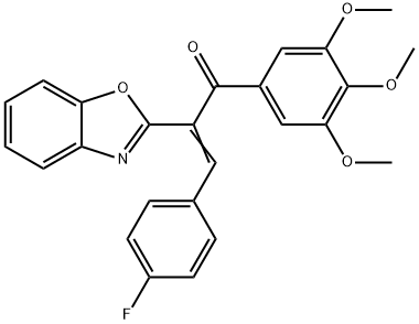 2-(1,3-benzoxazol-2-yl)-3-(4-fluorophenyl)-1-(3,4,5-trimethoxyphenyl)-2-propen-1-one Structure