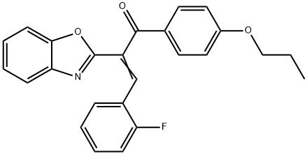 2-(1,3-benzoxazol-2-yl)-3-(2-fluorophenyl)-1-(4-propoxyphenyl)-2-propen-1-one Structure