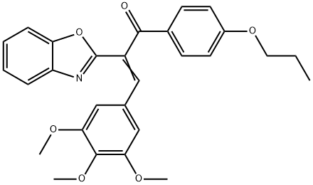 2-(1,3-benzoxazol-2-yl)-1-(4-propoxyphenyl)-3-(3,4,5-trimethoxyphenyl)-2-propen-1-one 结构式