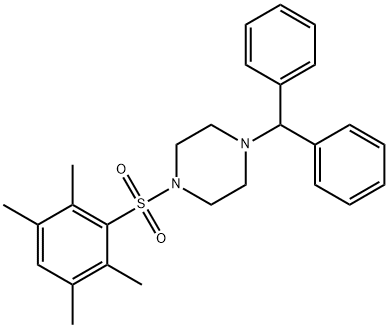 1-benzhydryl-4-[(2,3,5,6-tetramethylphenyl)sulfonyl]piperazine 化学構造式