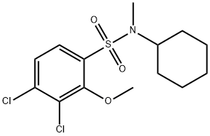 3,4-dichloro-N-cyclohexyl-2-methoxy-N-methylbenzenesulfonamide Struktur
