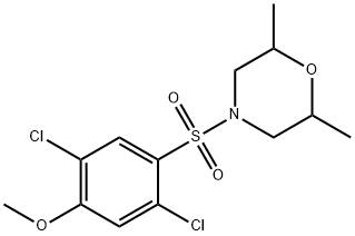 4-[(2,5-dichloro-4-methoxyphenyl)sulfonyl]-2,6-dimethylmorpholine Struktur