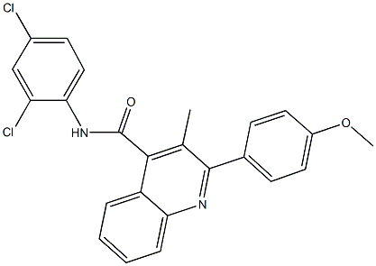 N-(2,4-dichlorophenyl)-2-(4-methoxyphenyl)-3-methylquinoline-4-carboxamide Struktur